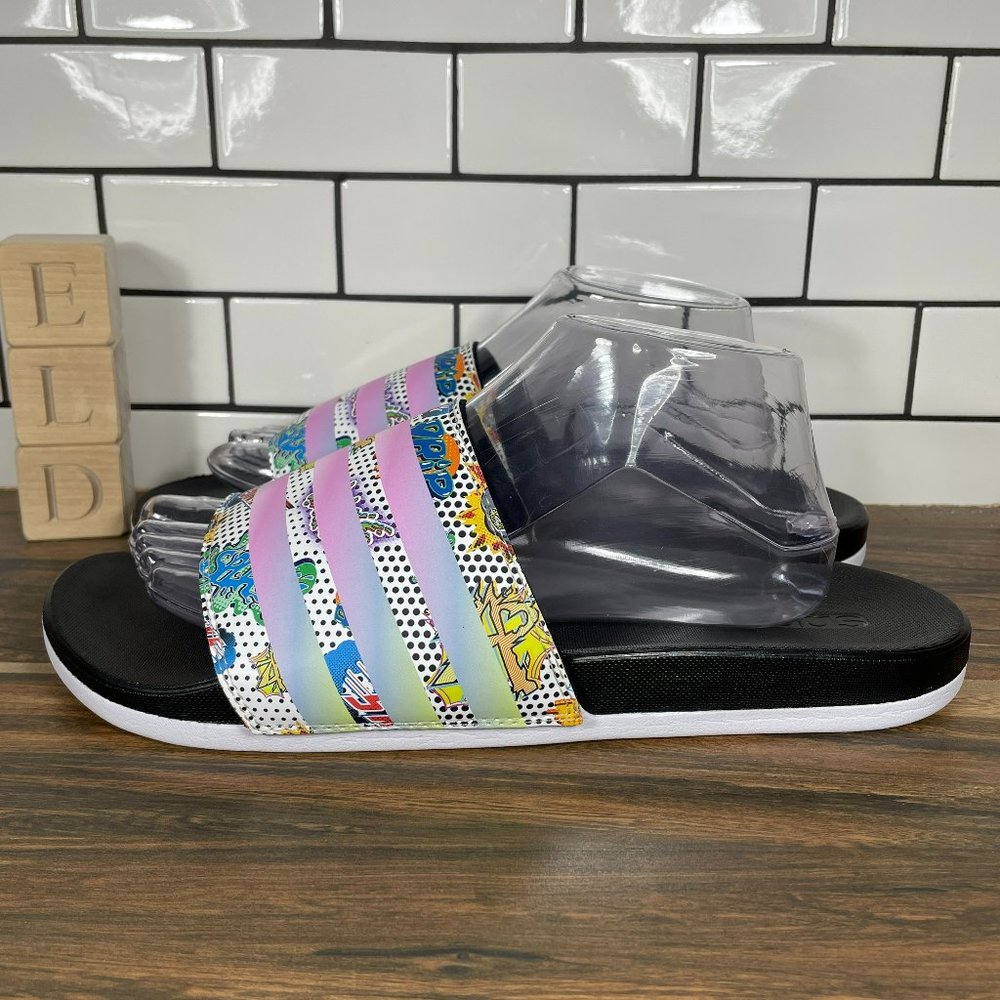 adidas adilette Comfort Men's Size 9 Shoes Multicolor Cushioned Slide Sandal